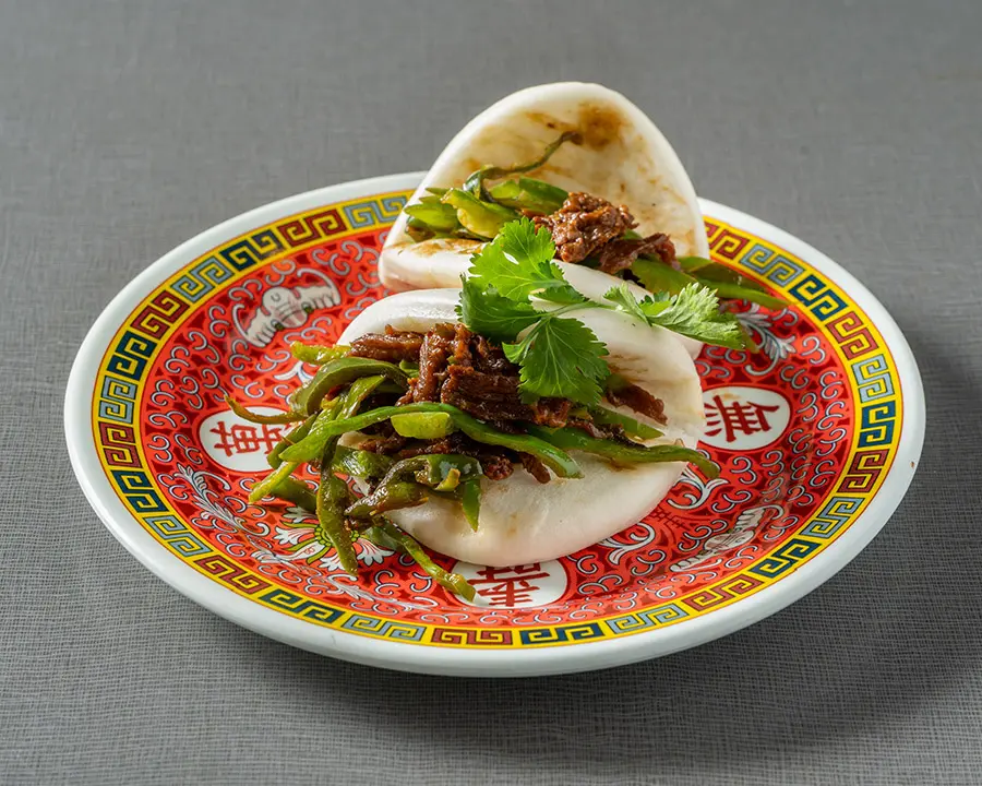 shredded spicy beef mini bao